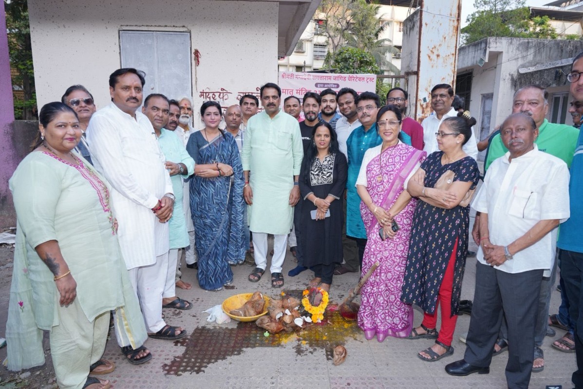 शांति नगर सेक्टर 6 में सुशोभीकरण कार्य का भूमिपूजन | मंदिर परिसर के बाहर रोड स्टैम्पिंग कार्य की शुरुआत